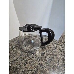 Black & Decker Coffee Pot-12 Cup Glass Replacement Carafe Black With Lid